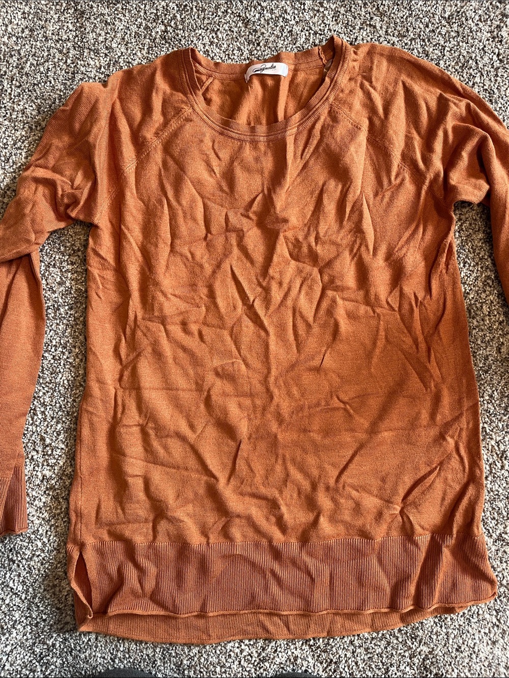 Lightweight Long Sleeve Women’s Top - Rust Orange
